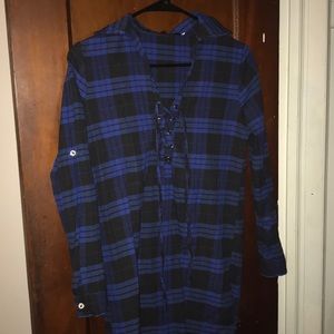 Flannel T-shirt dress